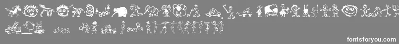KidsDrawings Font – White Fonts on Gray Background