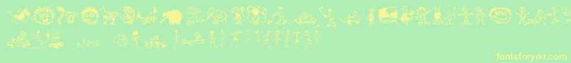 More about KidsDrawings Font KidsDrawings Font – Yellow Fonts on Green Background