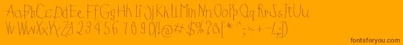KidsFirstPrintFont Font – Brown Fonts on Orange Background