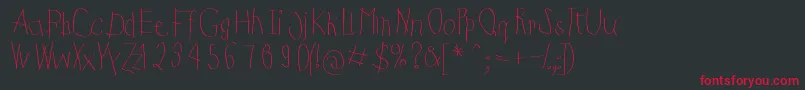 KidsFirstPrintFont Font – Red Fonts on Black Background