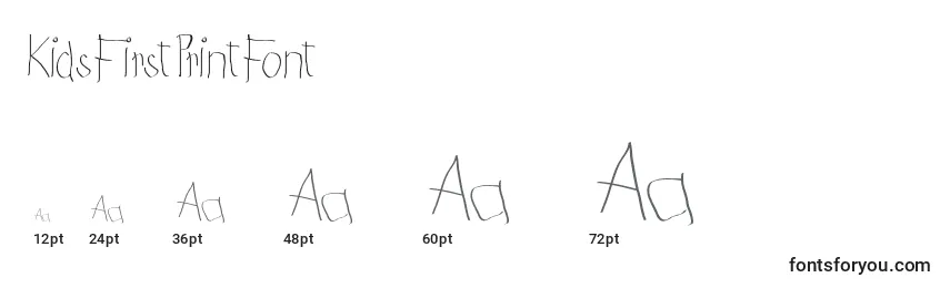 Größen der Schriftart KidsFirstPrintFont (131623)