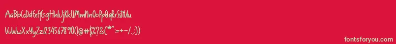 kidson Font – Green Fonts on Red Background