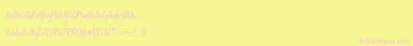 フォントkidson – ピンクのフォント、黄色の背景