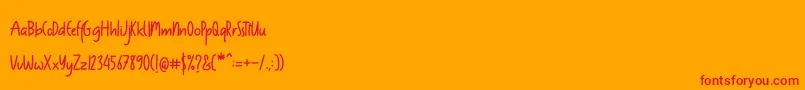 kidson Font – Red Fonts on Orange Background