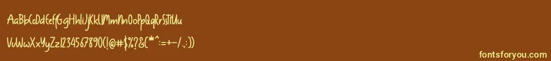 Czcionka kidson – żółte czcionki na brązowym tle