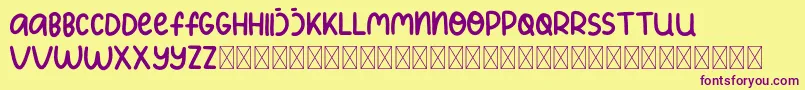 KidsPlanet Font – Purple Fonts on Yellow Background