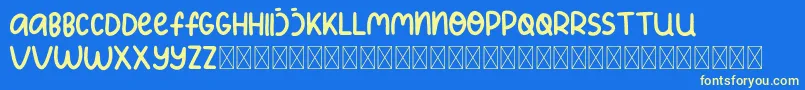 KidsPlanet Font – Yellow Fonts on Blue Background