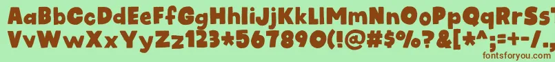 kidsrock DEMO Font – Brown Fonts on Green Background