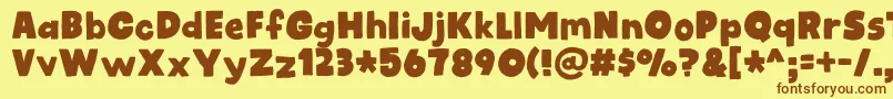 kidsrock DEMO Font – Brown Fonts on Yellow Background