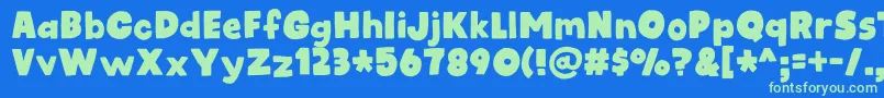 kidsrock DEMO Font – Green Fonts on Blue Background