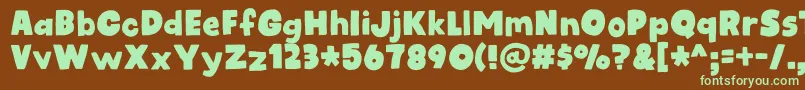 kidsrock DEMO Font – Green Fonts on Brown Background