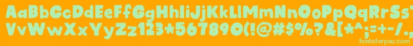 kidsrock DEMO Font – Green Fonts on Orange Background
