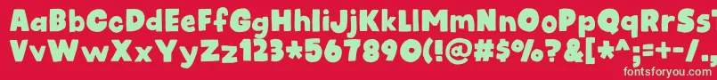 kidsrock DEMO Font – Green Fonts on Red Background