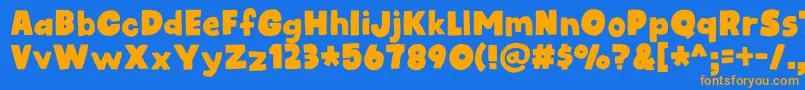 kidsrock DEMO Font – Orange Fonts on Blue Background