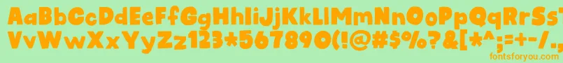 kidsrock DEMO Font – Orange Fonts on Green Background