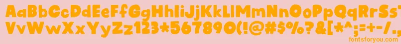 kidsrock DEMO-Schriftart – Orangefarbene Schriften auf rosa Hintergrund