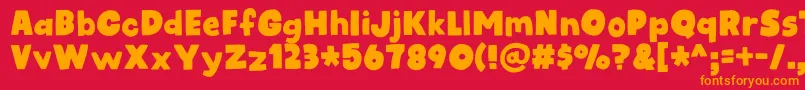 kidsrock DEMO Font – Orange Fonts on Red Background