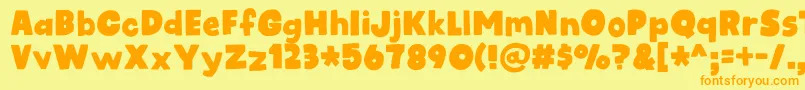kidsrock DEMO Font – Orange Fonts on Yellow Background
