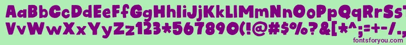 kidsrock DEMO Font – Purple Fonts on Green Background