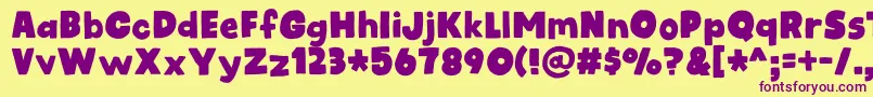 kidsrock DEMO Font – Purple Fonts on Yellow Background