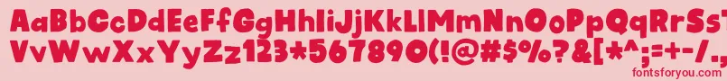 フォントkidsrock DEMO – ピンクの背景に赤い文字