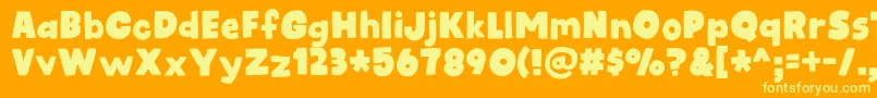 kidsrock DEMO-Schriftart – Gelbe Schriften auf orangefarbenem Hintergrund