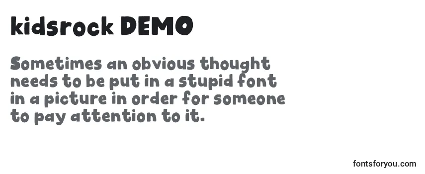 Review of the Kidsrock DEMO Font