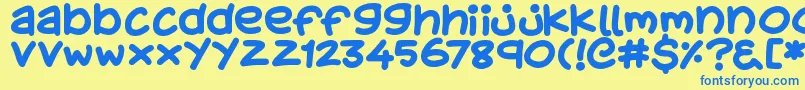 KidsStuff Font – Blue Fonts on Yellow Background