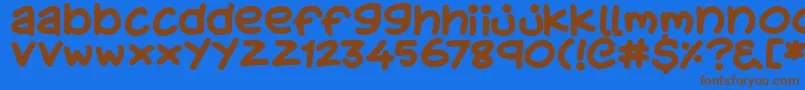 KidsStuff Font – Brown Fonts on Blue Background