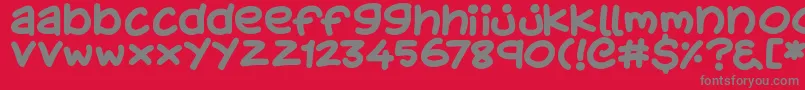 KidsStuff-Schriftart – Graue Schriften auf rotem Hintergrund