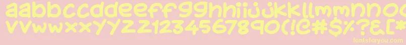 KidsStuff Font – Yellow Fonts on Pink Background