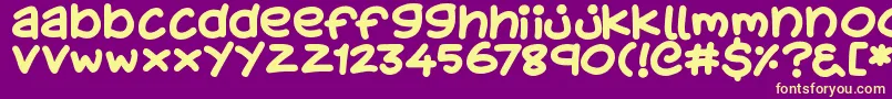 KidsStuff Font – Yellow Fonts on Purple Background