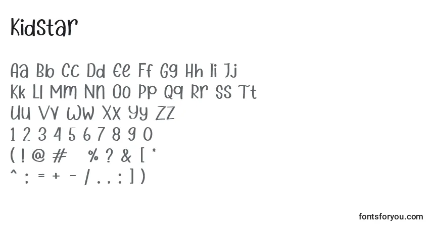 Шрифт Kidstar – алфавит, цифры, специальные символы
