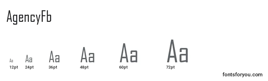 AgencyFb Font Sizes