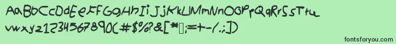 kidswriting Font – Black Fonts on Green Background