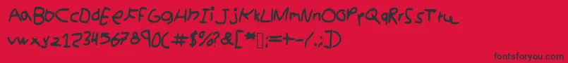 fuente kidswriting – Fuentes Negras Sobre Fondo Rojo