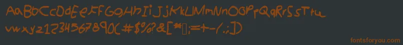 kidswriting Font – Brown Fonts on Black Background