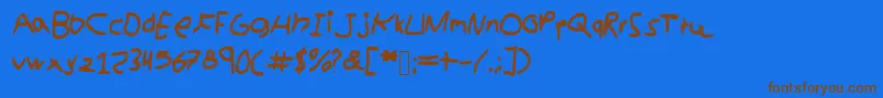 kidswriting Font – Brown Fonts on Blue Background