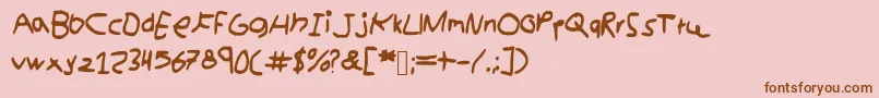 kidswriting Font – Brown Fonts on Pink Background