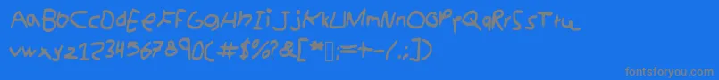 kidswriting Font – Gray Fonts on Blue Background