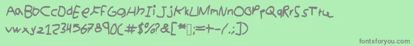 kidswriting Font – Gray Fonts on Green Background