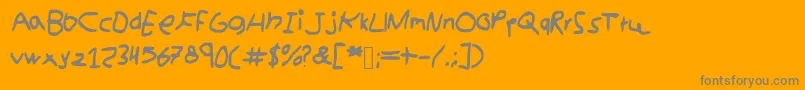 Fonte kidswriting – fontes cinzas em um fundo laranja