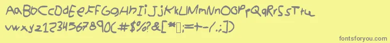 kidswriting Font – Gray Fonts on Yellow Background