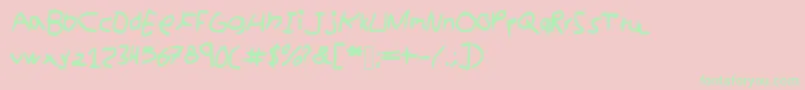 kidswriting Font – Green Fonts on Pink Background