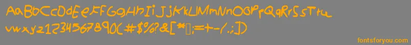 kidswriting Font – Orange Fonts on Gray Background