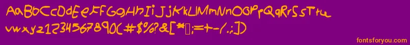 kidswriting Font – Orange Fonts on Purple Background