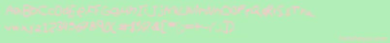 kidswriting Font – Pink Fonts on Green Background