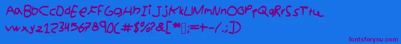 kidswriting Font – Purple Fonts on Blue Background