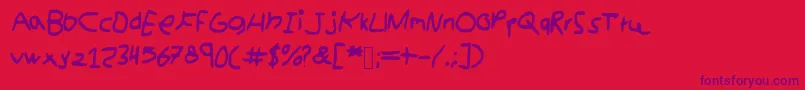 フォントkidswriting – 赤い背景に紫のフォント