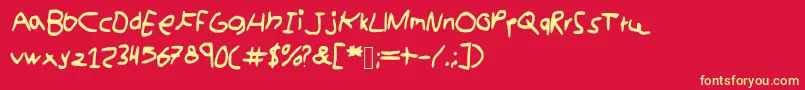 kidswriting Font – Yellow Fonts on Red Background